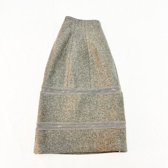 Madewell Gray Banded Pattern Pencil Skirt Wool Size 2 - Picture 6 of 6